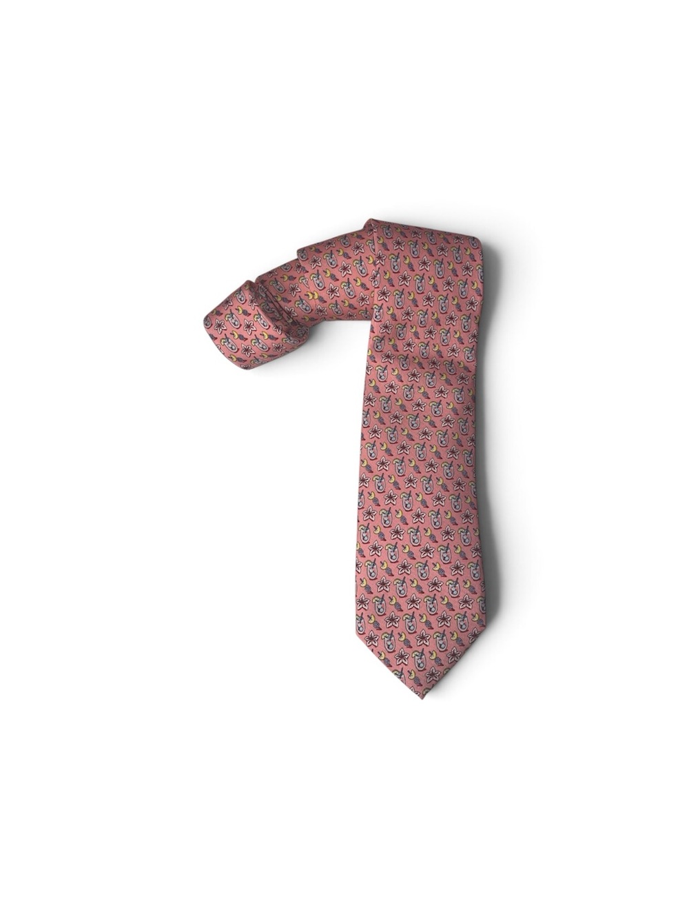 Vineyard Vines Pink Patterned Silk-Blend Tie with Nautical Motif Kentucky Derby